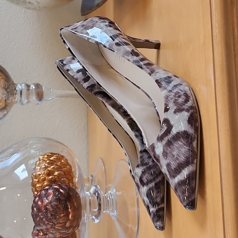 New without tags! Nine West Austin Animal Print Patent Heels size 7
